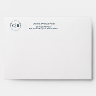 Enveloppe Poignet et crème rayé Monogramme Adresse personnel