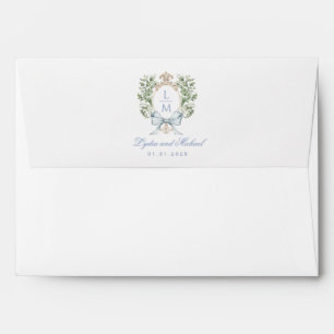Enveloppe Poignets de feuille avec texte bleu de la poupe