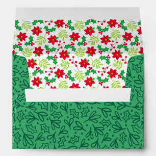 Enveloppe Poinsettia Christmas Personnaliser Adresse de reto