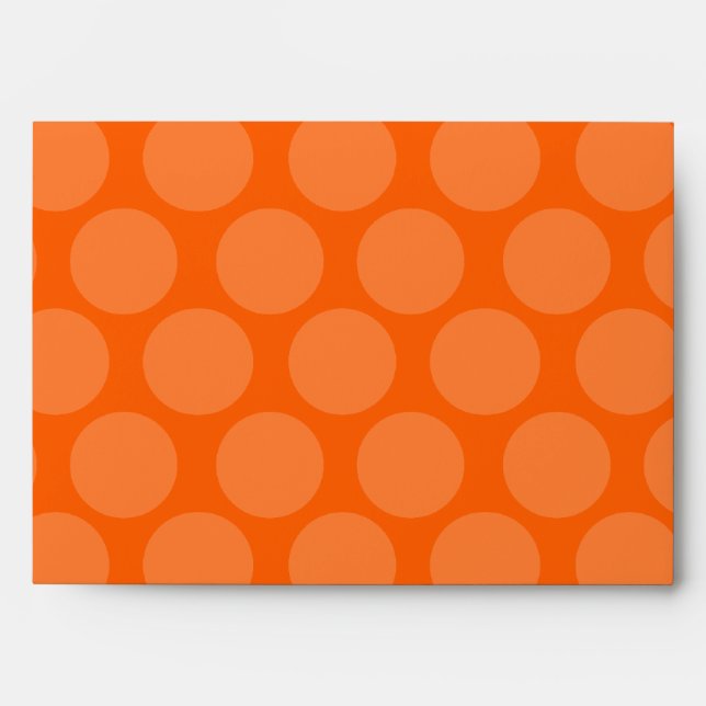 Enveloppe Point de polka orange rose (Devant)