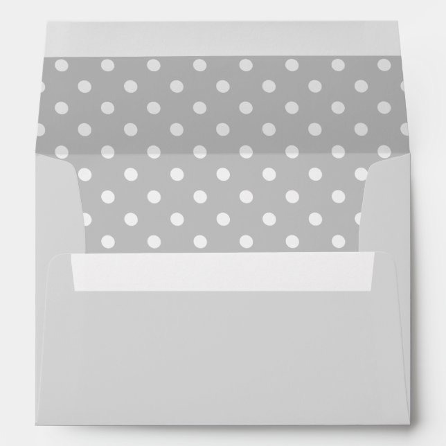 Enveloppe Point Polka gris (Dos (Bas))