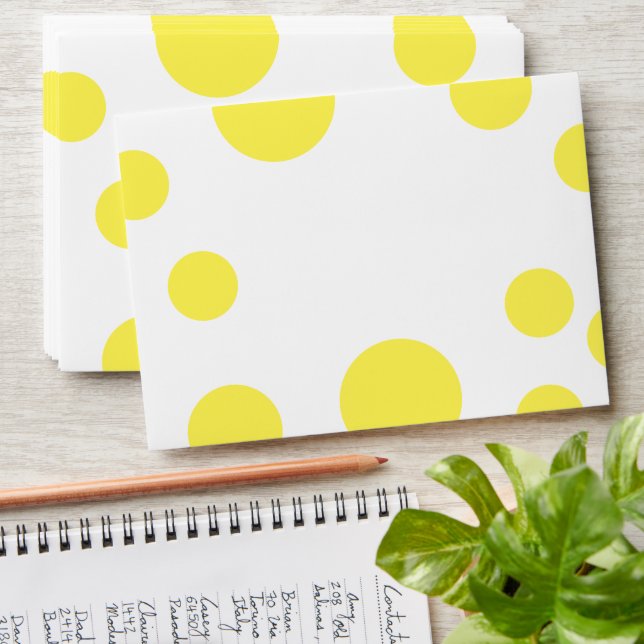 Enveloppe Point Polka Jaune (Stacked)