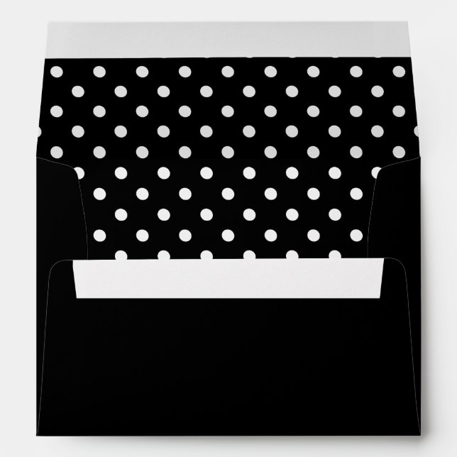 Enveloppe Point Polka noir (Dos (Bas))