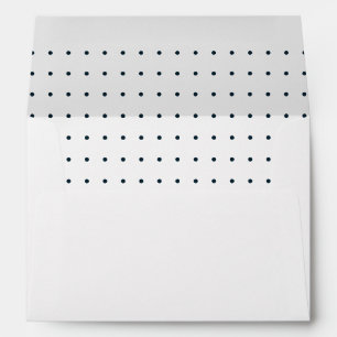 Enveloppe Pointe Polka avec adresse de retour Bleu et Blanc