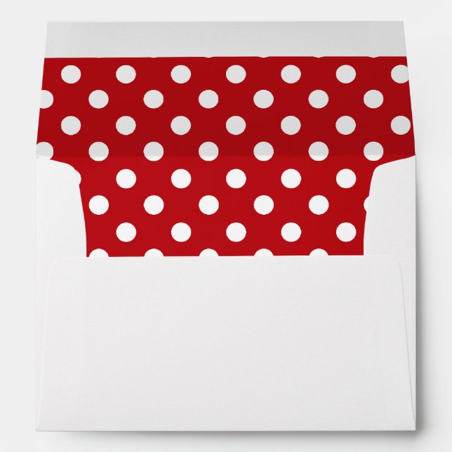 Enveloppe Pointe Polka rouge et blanc (Dos (Bas))