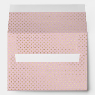 Enveloppe pointes dorées brillantes sur rose pâle