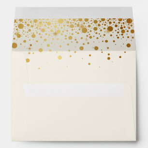 Enveloppe Points Confetti Faux Gold Foil   Ivoire