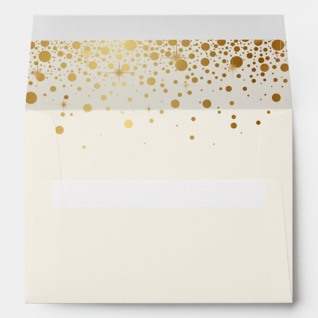 Enveloppe Points Confetti Faux Gold Foil | Ivoire (Dos (Bas))