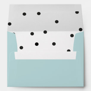 Enveloppe Points Confetti noirs sur Lt Blue avec adresse de