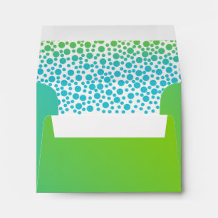 Enveloppe Points Confetti Turquoise Green Return Adresse RSV