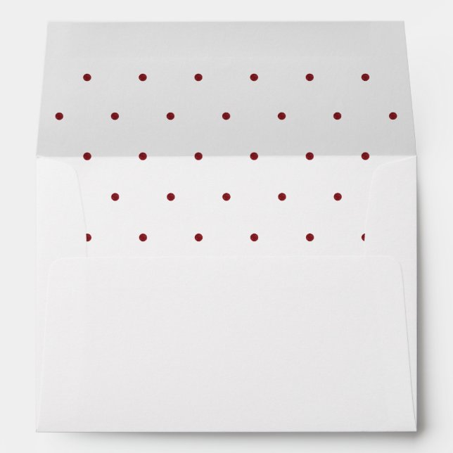 Enveloppe Points Mariages intemporels rouge et blanc (Dos (Bas))