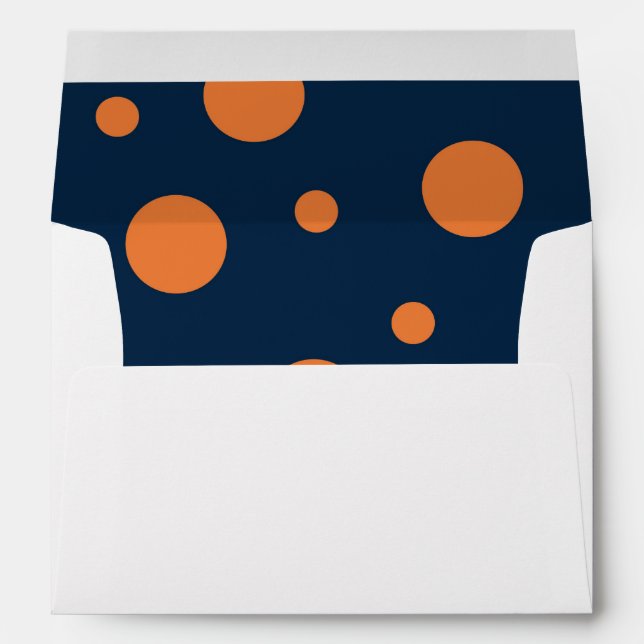 Enveloppe Pois bleu orange de la marine (Dos (Bas))
