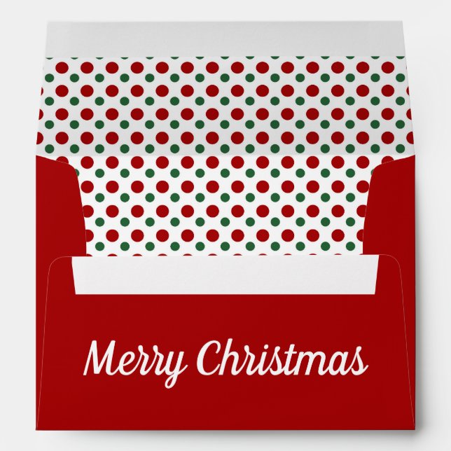Enveloppe Pois Joyeux Noël Adresse de retour (Dos (Bas))
