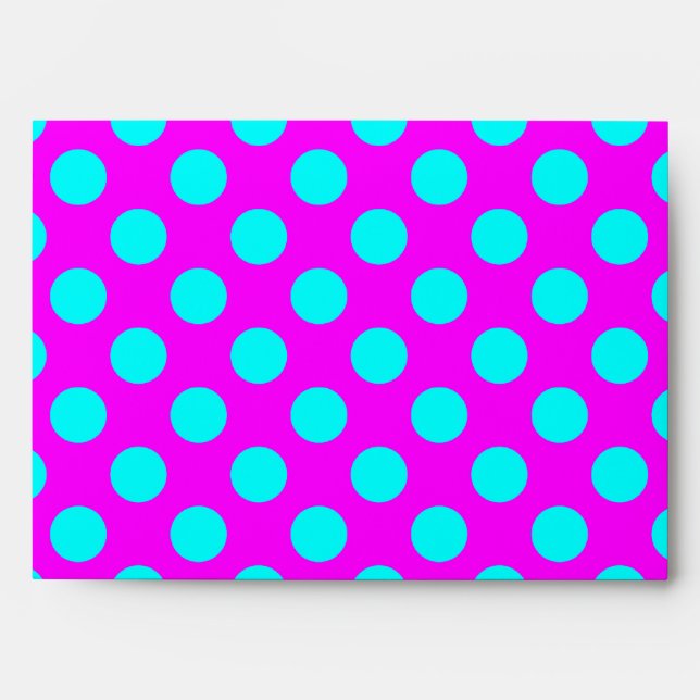 Enveloppe Pois Magenta et Aqua (Devant)