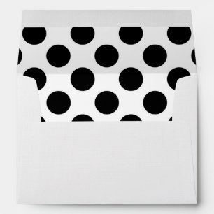 Enveloppe Pois, Motif Polka Dot, noir et blanc