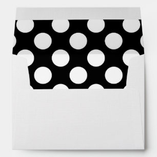 Enveloppe Pois noirs et blancs, Motif Polka