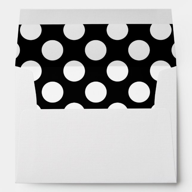 Enveloppe Pois noirs et blancs, Motif Polka (Dos (Bas))