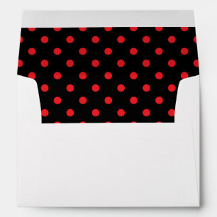 Enveloppe Pois noirs et rouges