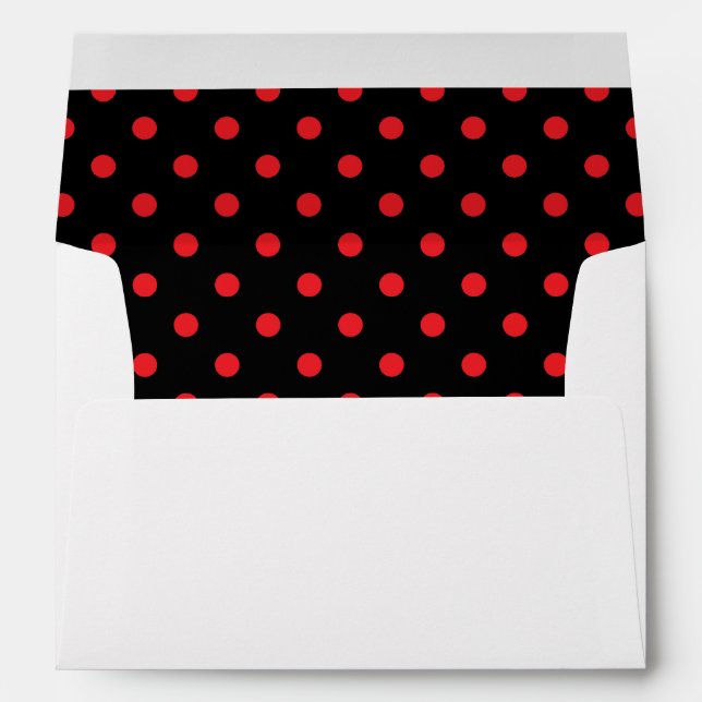 Enveloppe Pois noirs et rouges (Dos (Bas))