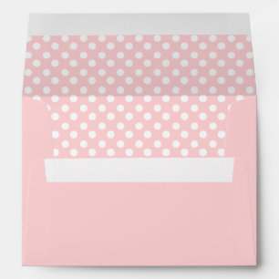 Enveloppe Pois rose et blanc avec adresse de retour