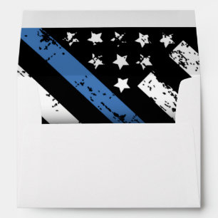 Enveloppe Police Retraite Ligne bleue Drapeau Application de