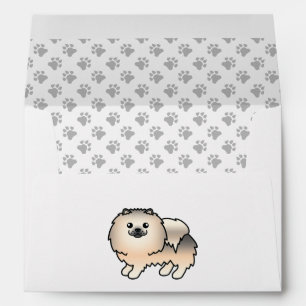 Enveloppe Pomeranian Sable Crème Chien de Dessin Animé Migno