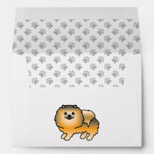 Enveloppe Pomeranian Sable Orange Chien de Dessin Animé Mign