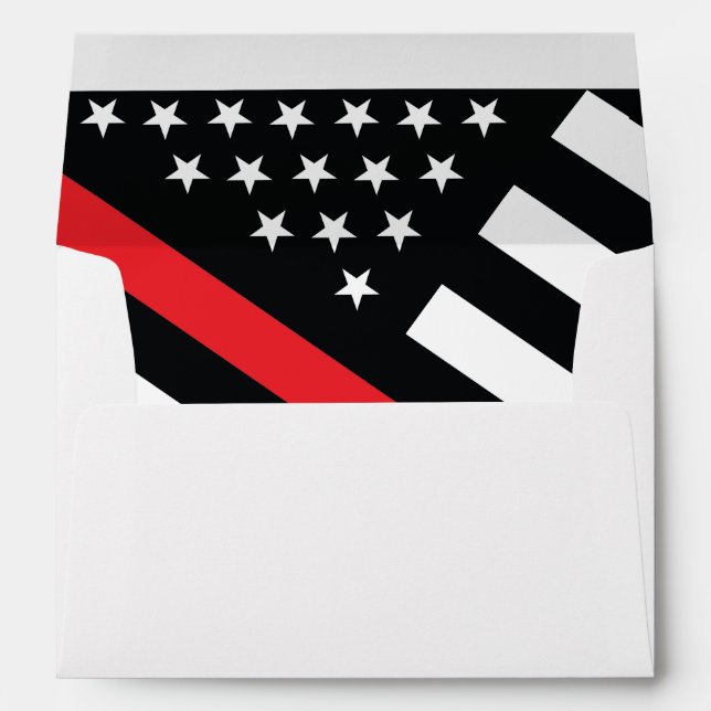 Enveloppe Pompier Diplôme de la Ligne Rouge Flag Flaman (Dos (Bas))