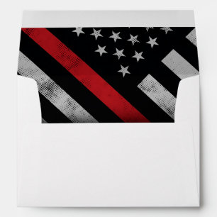 Enveloppe Pompier Retraite Red Line Flag