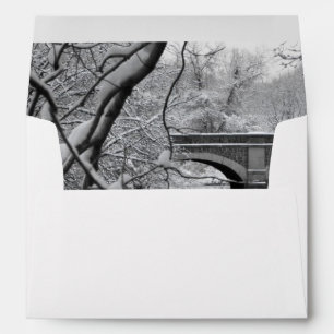 Enveloppe Pont Arch au-dessus de la rivière Frozen en hiver