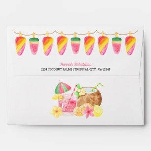 Enveloppe Popsicles et cocktails tropicaux Hawaiian Luau