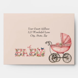 Enveloppe Porte-bébé Filles Baby shower Oh bébé