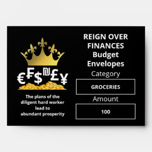 Enveloppe Portefeuille d'argent du budget chrétien noir pers