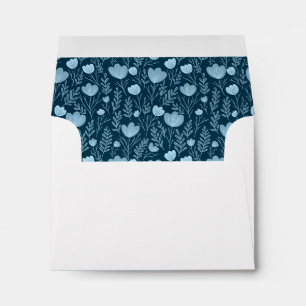 Enveloppe Positionne Motif Blue Floral Élégant Chic Personna