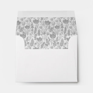 Enveloppe Positionne Motif gris doux floral chic personnalis