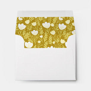 Enveloppe Positionne Motif Mustard Jaune Floral Chic Personn
