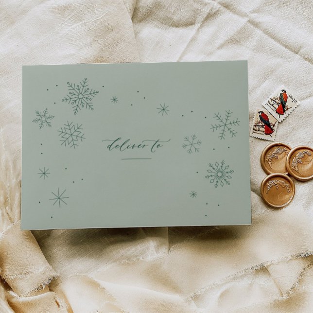 Enveloppe postale de la carte de Noël Flurry Snowf (Créateur téléchargé)