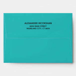 Enveloppe postale sarcelle avec adresse de retour