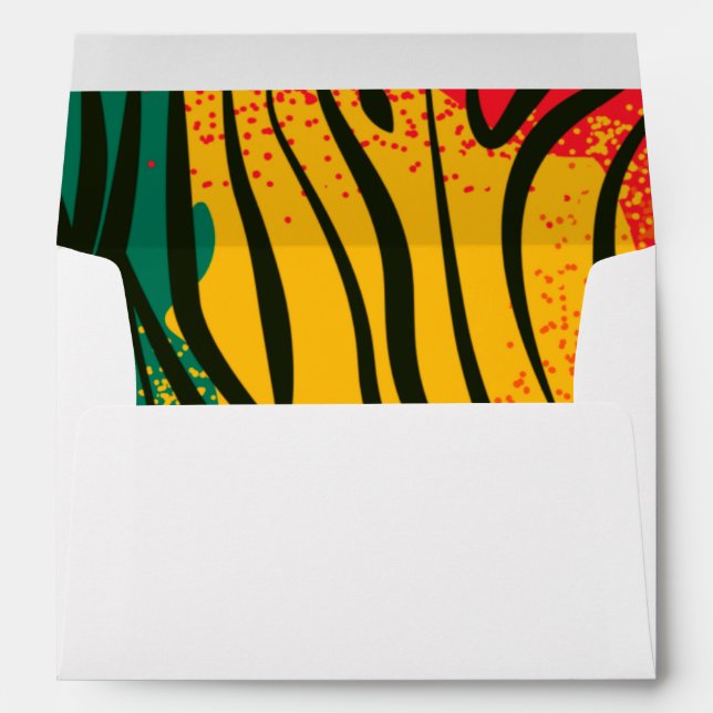 Enveloppe Poster de animal Zèbre coloré (Dos (Bas))