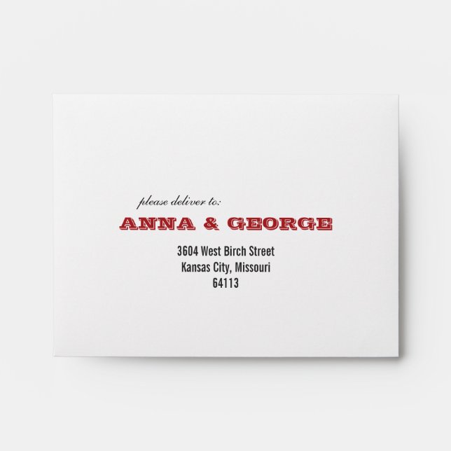 Enveloppe Poster rustique : Rouge & Noir imprimé A2 (Devant)