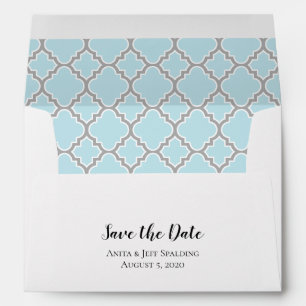 Enveloppe Poudre Gris Quatrefoil Enregistrer La Date
