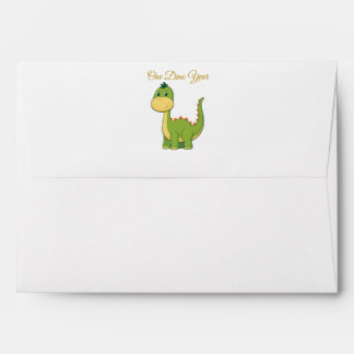 Enveloppe pour 1er anniversaire de dinosaure migno