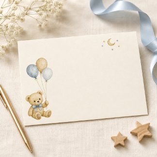 Enveloppe pour Baby Shower Ours en Peluche