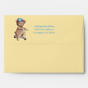 Enveloppe pour Baby Shower Ours en Peluche - Jaune