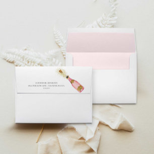 Enveloppe pour brunch rose et bridal shower pétill
