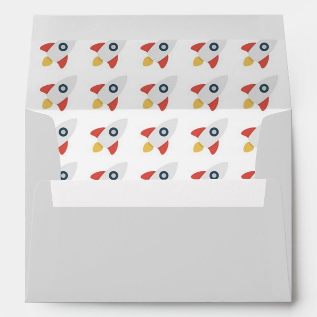 Enveloppe pour enfants Rocket Ship (Dos (Bas))