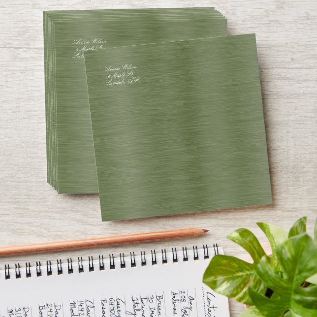 Enveloppe pour White Winterberry Green et Gold Set (Stacked)