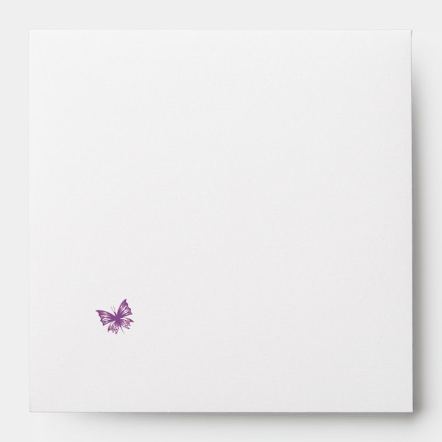 Enveloppe pourpre de mariage de coeur de papillon (Devant)