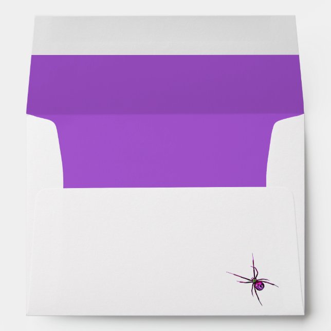 Enveloppe pourpre de mariage de Halloween (Dos (Bas))