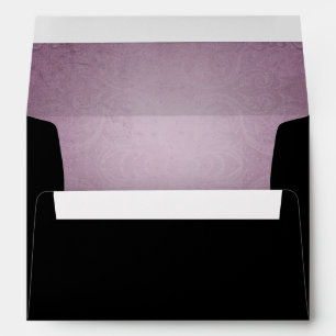 Enveloppe pourpre de mariage de rose de noir de